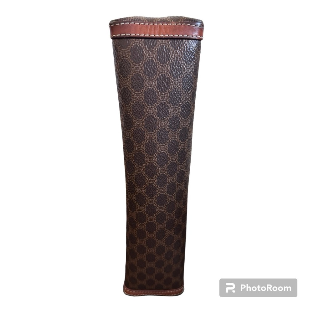 Celine Brown Monogram Canvas Clutch with Tan Leather Trim - Picture 3 of 8